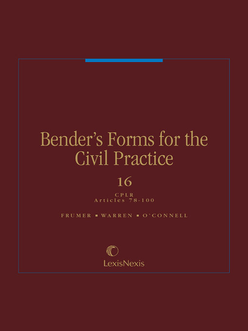 Cover image for Bender's Forms for the Civil Practice